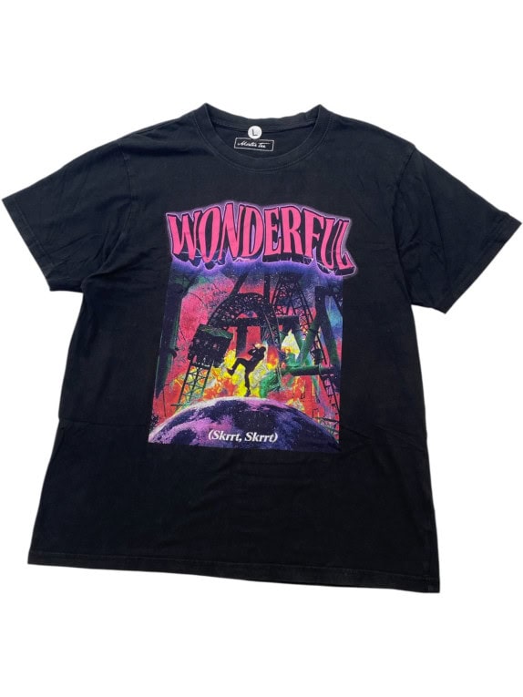 MISTER TEE GRAPHIC TEE STREETWEAR BLACK MEN PRE OWNED L