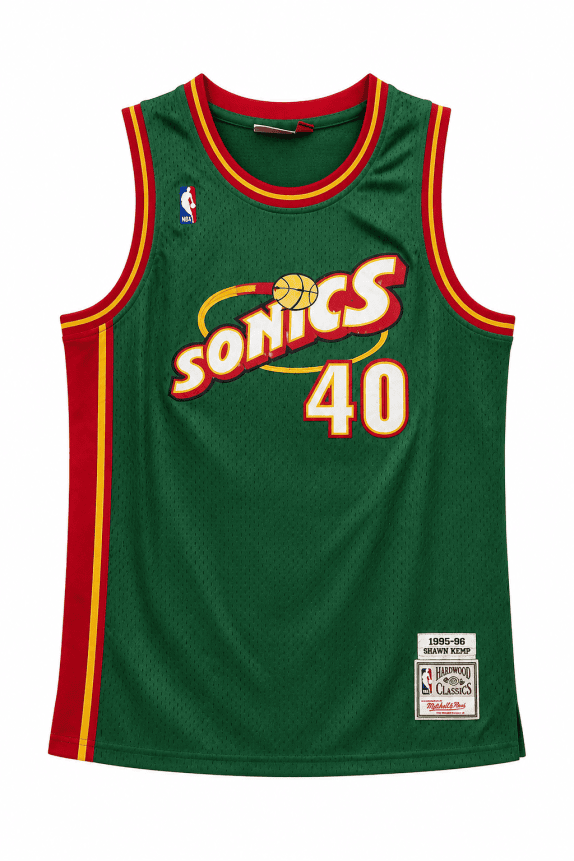 1990s MITCHELL AND NESS ΑΘΛΗΤΙΚΗ ΦΑΝΕΛΑ RACING ΠΡΑΣΙΝΟ ΚΟΚΚΙΝΟ ΑΝΤΡΙΚΟ PRE OWNED m