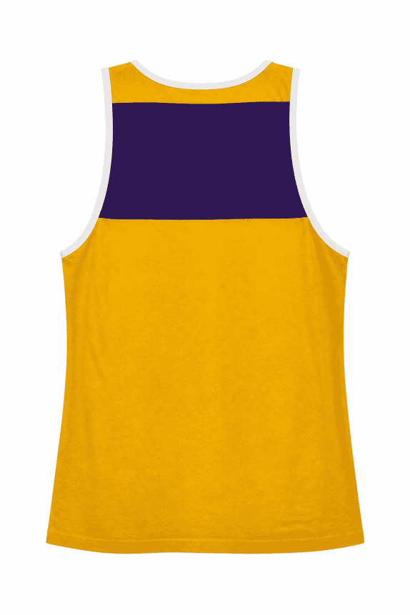 1990s MITCHELL AND NESS TANK TOP BASKETBALL LOS ANGELES LAKERS YELLOW AND PURPLE MEN PRE OWNED M