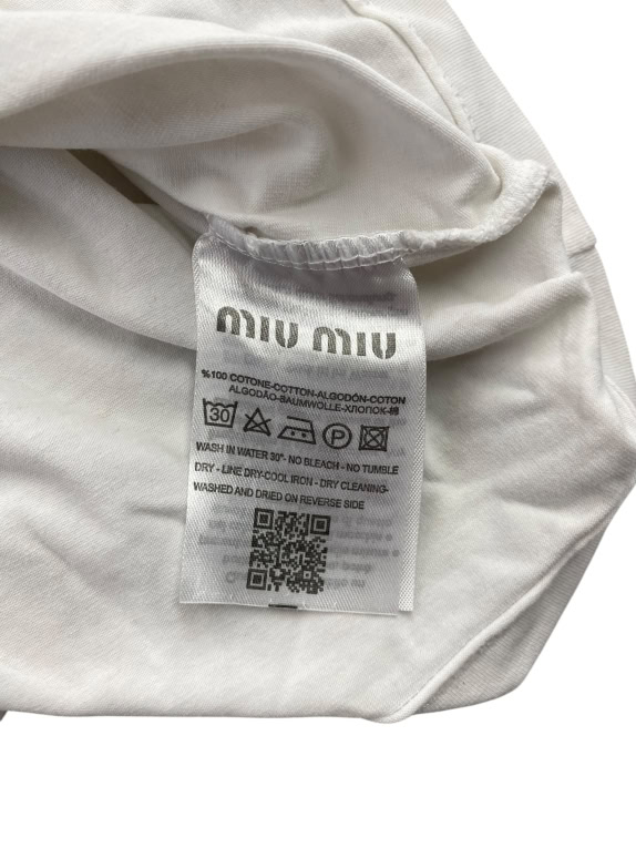 MIU MIU T-SHIRT ΜΕ ΣΤΡΑΣ ΛΕΥΚΟ ΓΥΝΑΙΚΕΙΟ M preowned