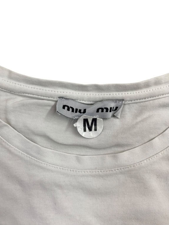 MIU MIU T-SHIRT ΜΕ ΣΤΡΑΣ ΛΕΥΚΟ ΓΥΝΑΙΚΕΙΟ M preowned