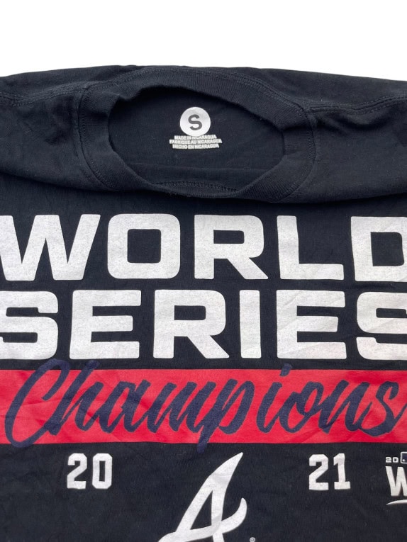 MLB ATLANTA BRAVES T SHIRT SPORTSWEAR GRAPHIC NERO UNISEX PRE OWNED S