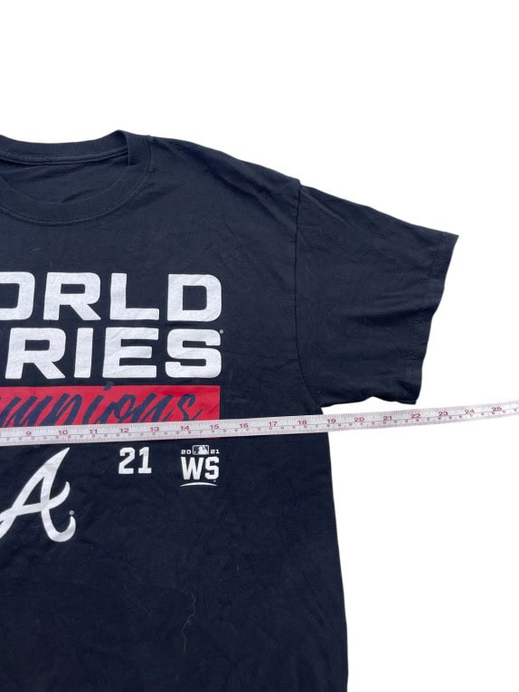 MLB ATLANTA BRAVES T SHIRT SPORTSWEAR GRAPHIC NERO UNISEX PRE OWNED S