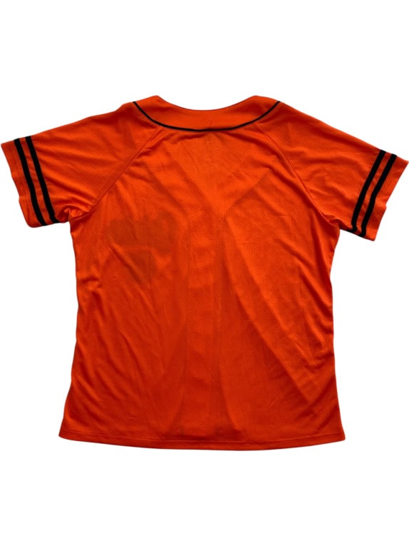 MLB Baltimore Orioles Jersey da baseball con logo arancione da donna L