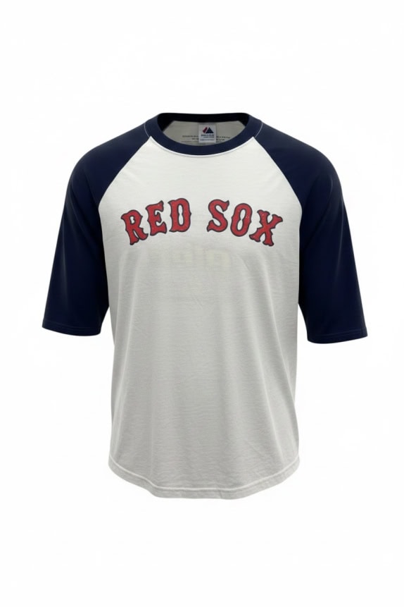 MLB Boston Red Sox Raglan T-Shirt White/Blue Unisex L