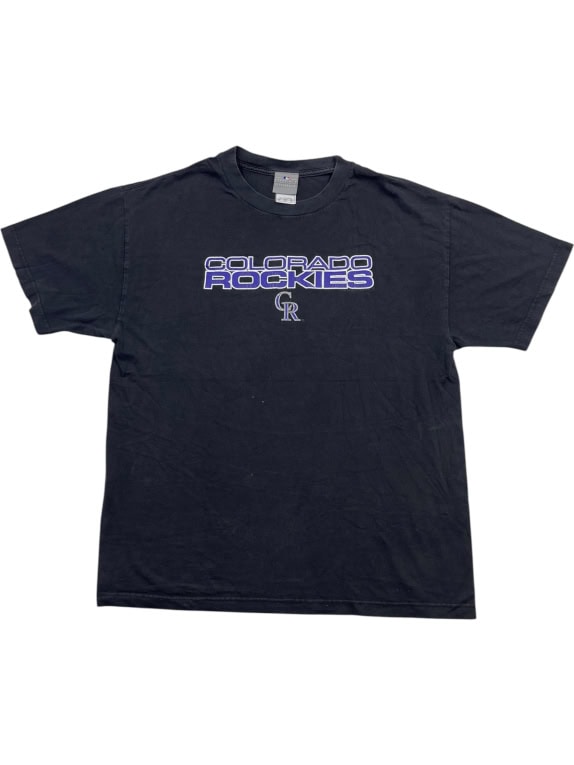 MLB Colorado Rockies T-Shirt Big Logo Black Unisex L