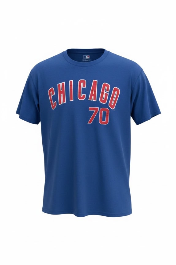 MLB GENUINE MERCHANDISE T-SHIRT CHICAGO MLB LOGO BLUE UNISEX LARGE pre-owned
