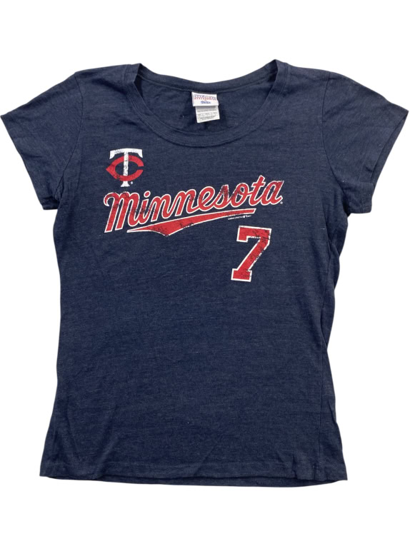 MLB Genuine Merchandise T-Shirt Minnesota 7 Print Blue Women’s S