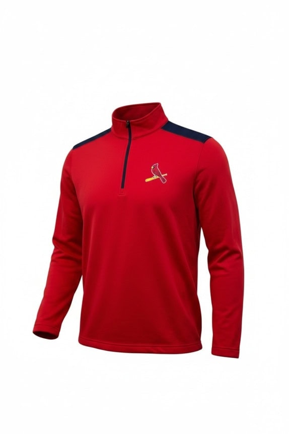 MLB QUARTER ZIP PULLOVER SPORTSWEAR RED MENS PRE OWNED L