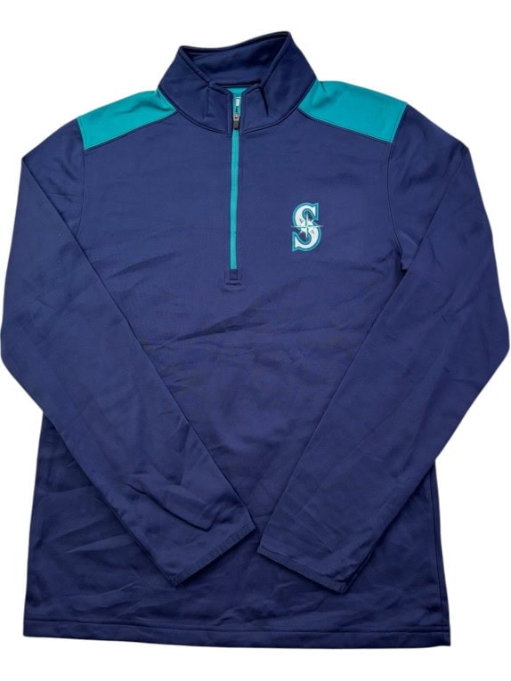 MLB SEATTLE MARINERS ΜΠΛΟΥΖΑ HALF ZIP SPORTSWEAR NAVY TEAL ΑΝΤΡΙΚΟ PRE OWNED S