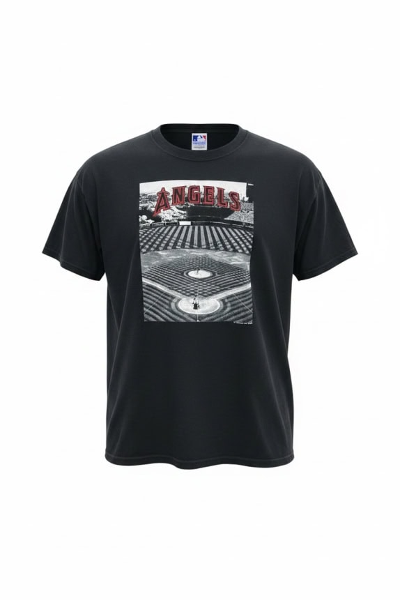 MLB T-Shirt Angels Big Logo Μαύρο Unisex XL