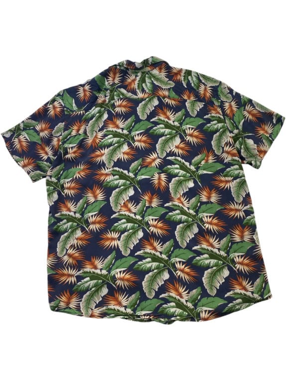 MOLOKAI SURF CO. ΠΟΥΚΑΜΙΣΟ HAWAIIAN PRINT NAVY ΑΝΤΡΙΚΟ PRE OWNED XL