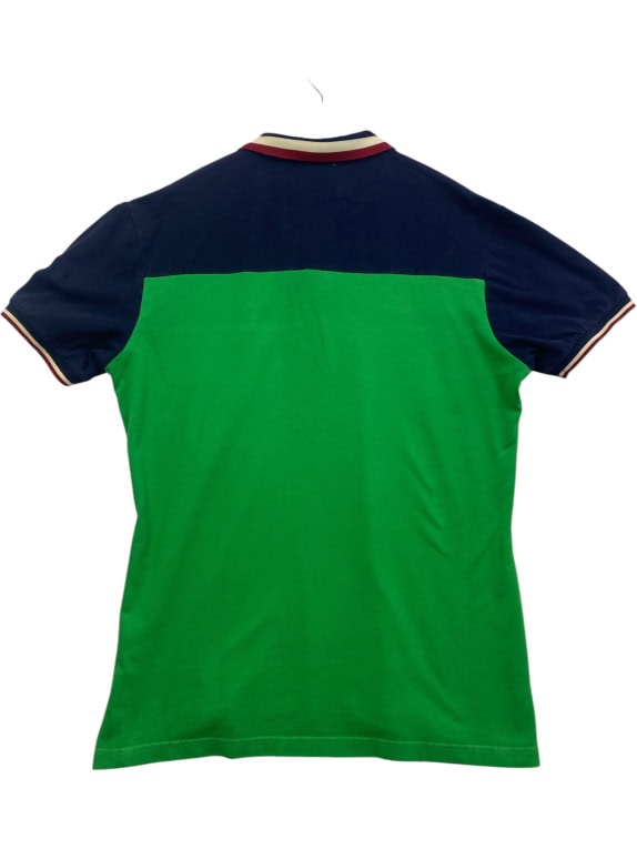 MONCLER ΜΠΛΟΥΖΑ POLO COLOR-BLOCK ΜΕ ΛΟΓΟΤΥΠΟ ΜΠΛΕ/ΠΡΑΣΙΝΟ UNISEX XXL