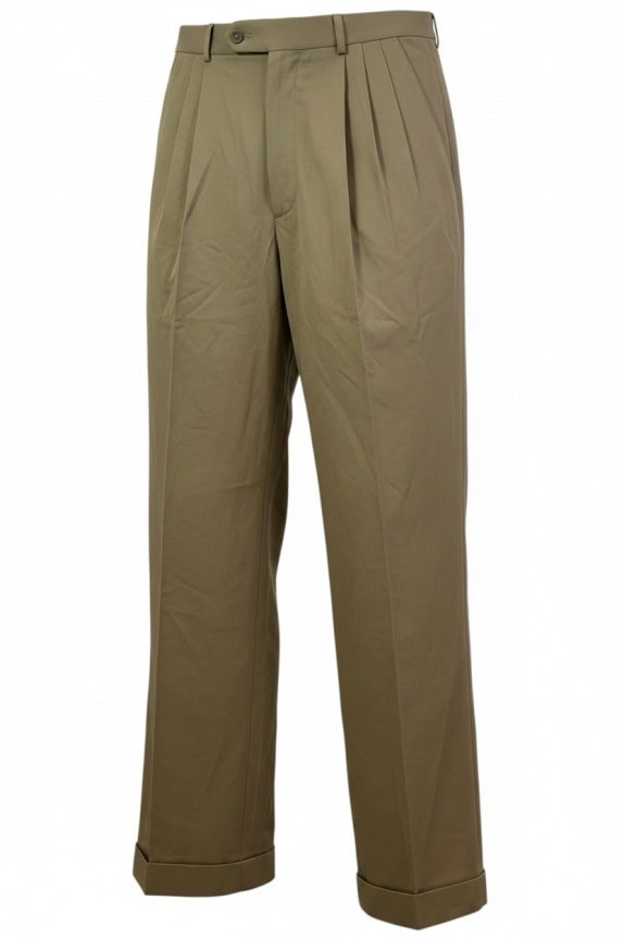 MONSIEUR BY GIVENCHY PLEATED TROUSERS VINTAGE KHAKI MENS PRE OWNED S