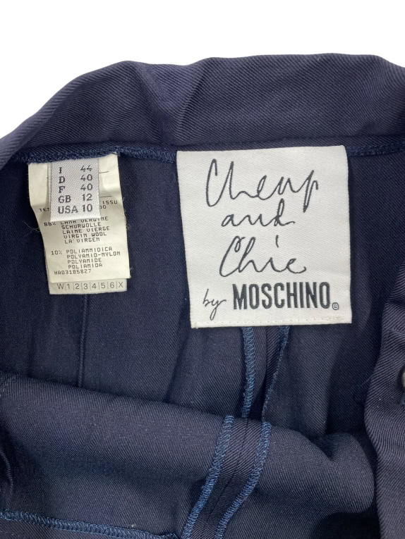 Moschino Cheap and Chic Classic Pants Minimal Logo Dark Blue Women’s S