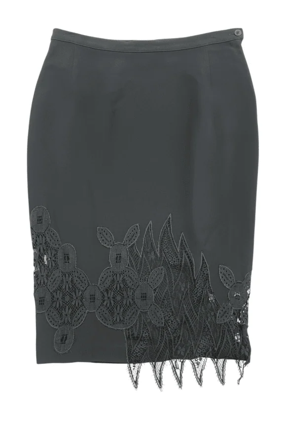 Moschino Couture Gonna nera con pizzo da donna L