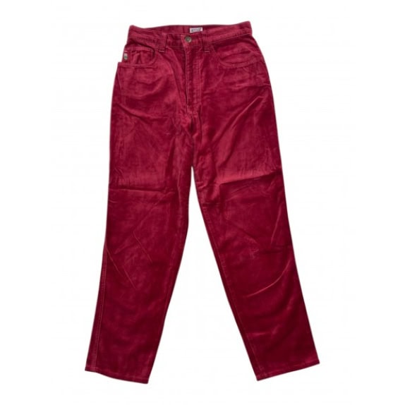 Moschino Jeans Pantaloni in velluto vintage rossi da donna XS