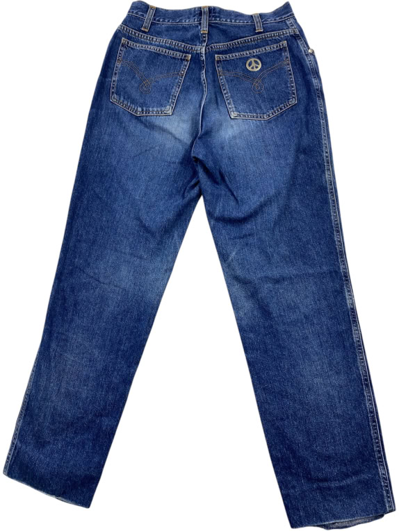 MOSCHINO JEANS ΠΑΝΤΕΛΟΝΙ VINTAGE PEACE LOGO ΜΠΛΕ ΓΥΝΑΙΚΕΙΟ XS