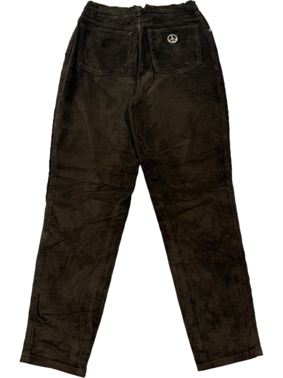 MOSCHINO Pantaloni con cordoncino vintage con logo marrone da donna XS