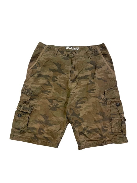 MOSSIMO BERMUDA CARGO UTILITY CAMOUFLAGE OLIVA UOMO PRE OWNED M