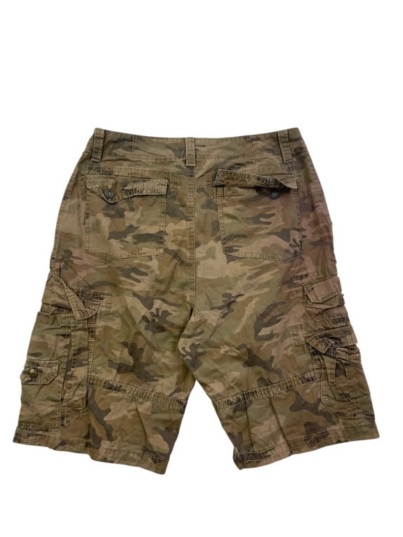 MOSSIMO BERMUDA CARGO UTILITY CAMOUFLAGE OLIVA UOMO PRE OWNED M