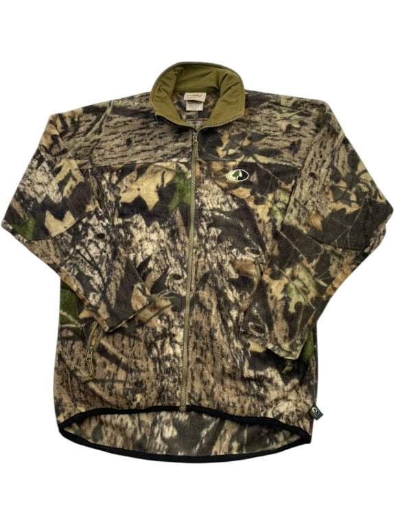 MOSSY OAK ZIP FLEECE JACKET CAMO OLIVE MENS PRE OWNED M