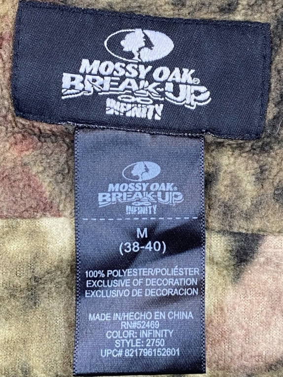 MOSSY OAK GIACCA FLEECE ZIP UTILITY CAMO OLIVE UOMO PRE OWNED M