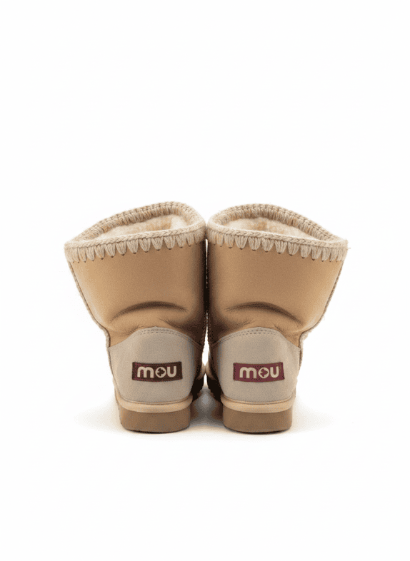MOU LOW BOOTS FUR LINED BEIGE WOMEN PRE OWNED EU 36