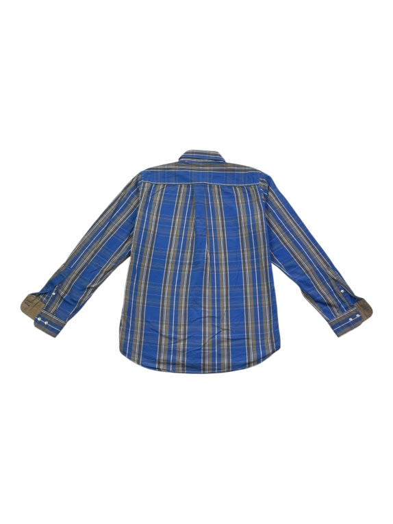 MURPHY & NYE SHIRT VINTAGE CHECKERED LOGO BLUE/BROWN MENS L