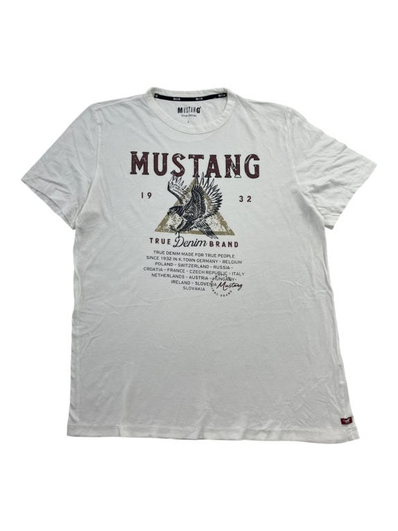 MUSTANG T-Shirt Vintage True Denim Graphic Λευκό Ανδρικό Large