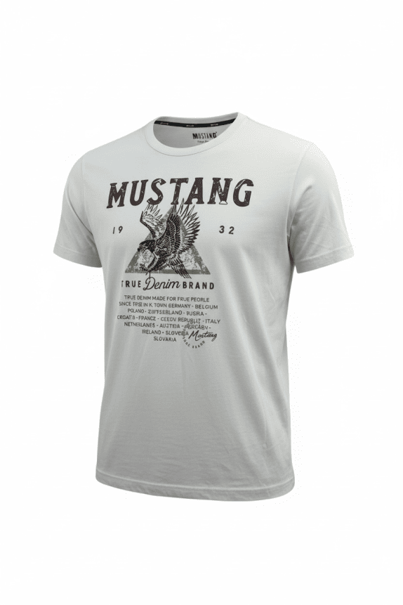 MUSTANG T-Shirt Vintage True Denim Graphic Bianco da Uomo Large