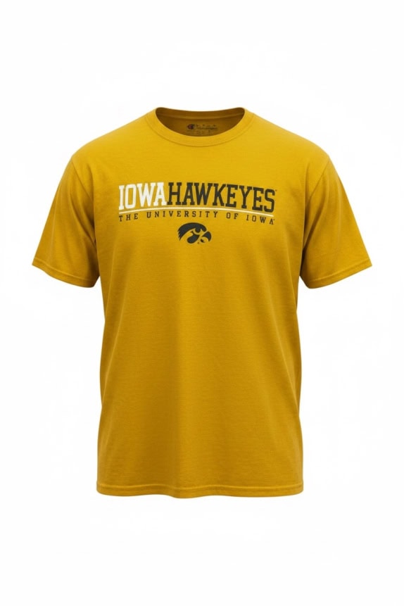 MV SPORT T-shirt con logo University Iowa Hawkeyes Giallo Unisex L