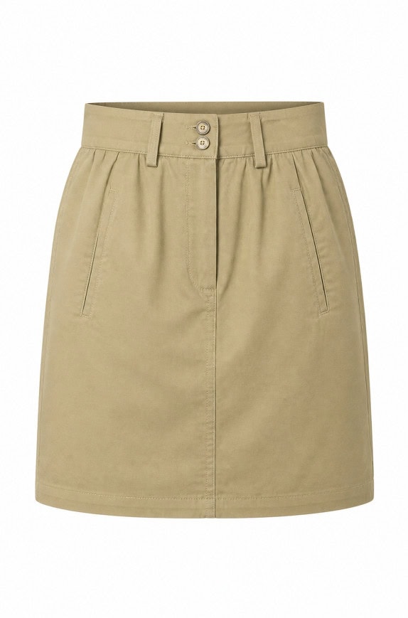 TRUSSARDI CARGO SKIRT MINIMAL BEIGE WOMEN PRE OWNED S