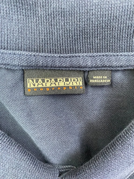 NAPAPIJRI Polo classica con logo bandiera nautica blu da uomo XXL