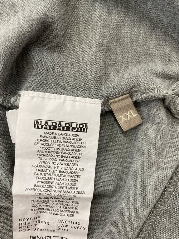 NAPAPIJRI Polo con logo grigia da uomo XXL