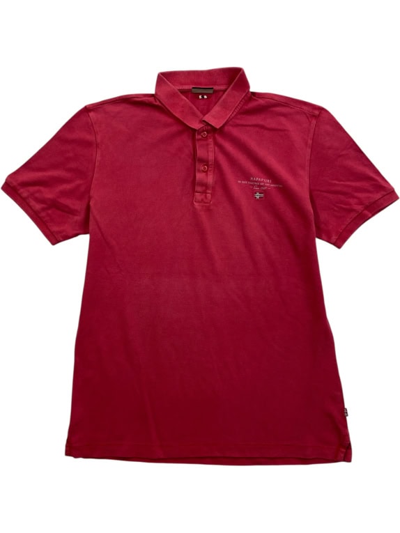 NAPAPIJRI POLO MAGLIA VINTAGE CON LOGO ROSSA DA UOMO M