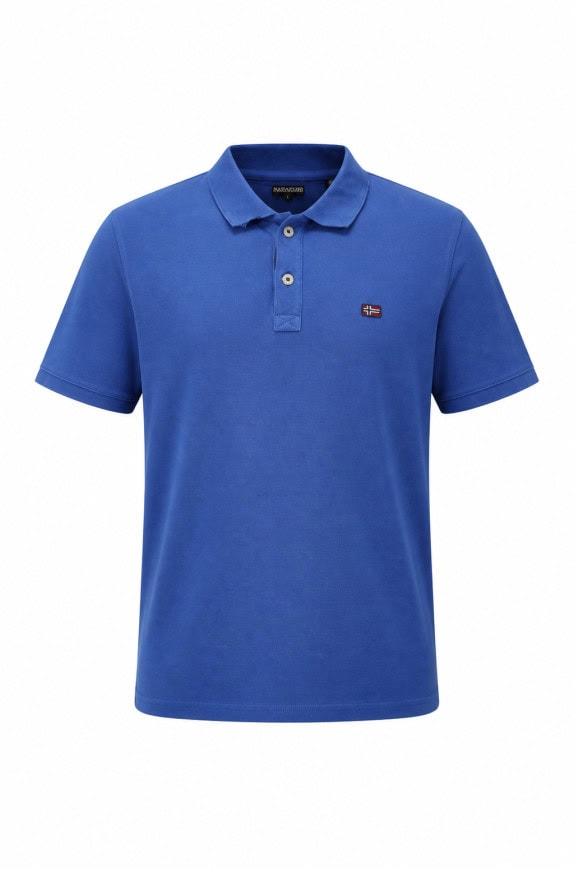 NAPAPIJRI POLO SHIRT CLASSIC BLUE MENS PRE OWNED L