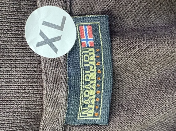 NAPAPIJRI POLO SHIRT MINIMAL BROWN MEN PRE OWNED XL