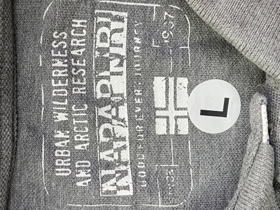 NAPAPIJRI POLO SHIRT RETRO GREY MENS PRE OWNED L