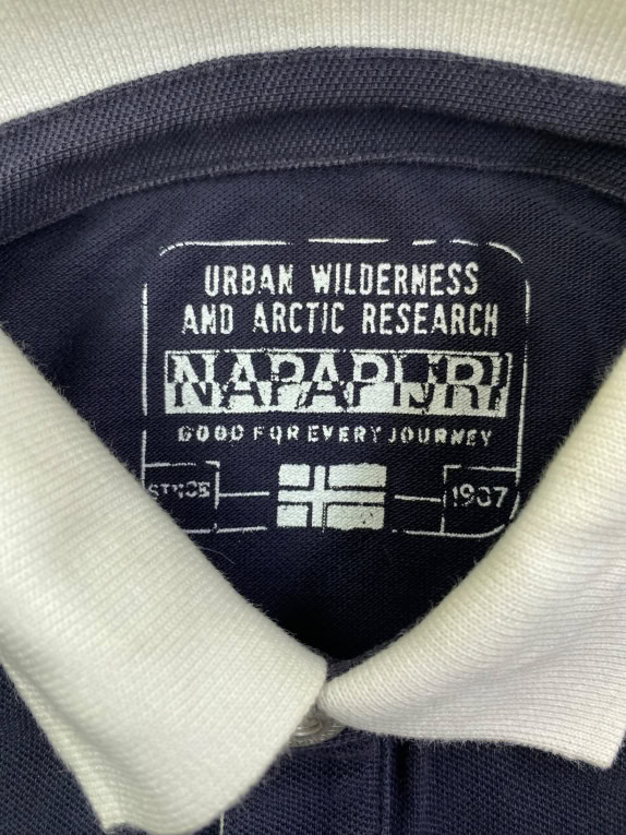 NAPAPIJRI POLO VINTAGE EXPEDITION LOGO BLU NAVY UOMO S