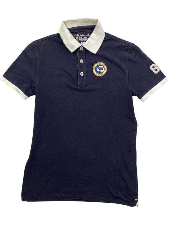 NAPAPIJRI POLO VINTAGE EXPEDITION LOGO BLU NAVY UOMO S