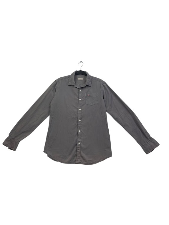 Napapijri Casual Shirt With Pocket Logo Grey Men's L