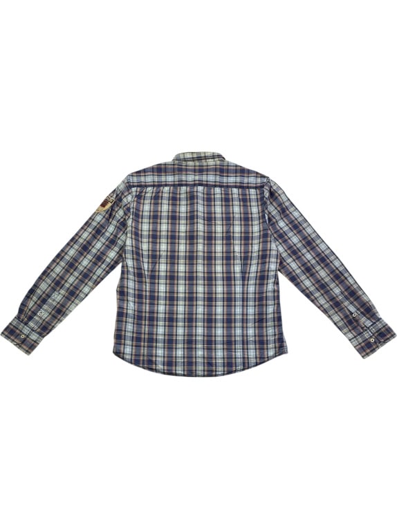 Napapijri Πουκάμισο Καρό Casual Logo Πολύχρωμο (Μπλε) Ανδρικό XXL