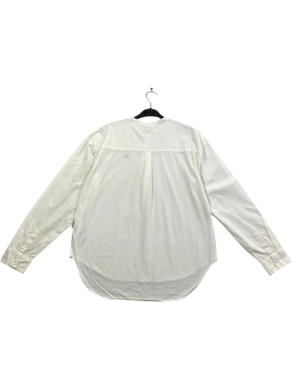 NAPAPIJRI MANDARIN COLLAR SHIRT LOGO OFF-WHITE MENS M