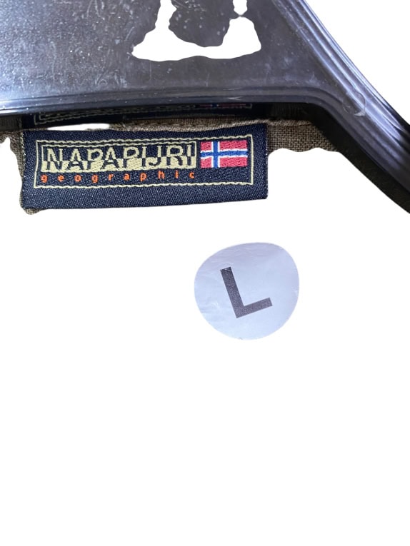 NAPAPIJRI SHIRT VINTAGE FLAG LOGO OLIVE MENS L