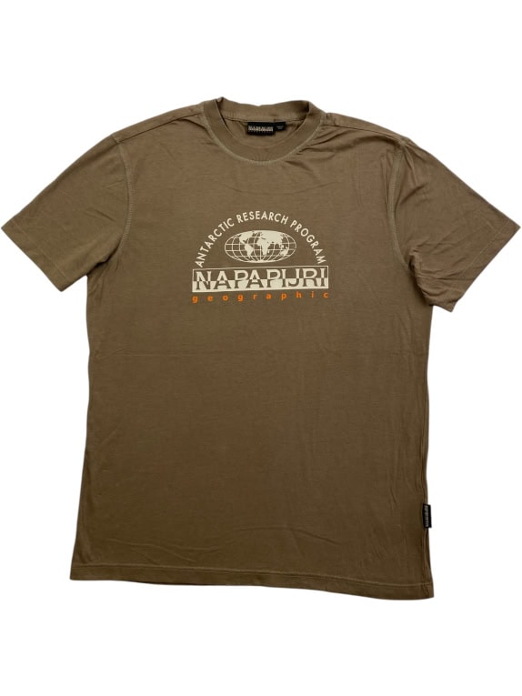 NAPAPIJRI T-SHIRT VINTAGE ΛΟΓΟΤΥΠΟ ΚΑΦΕ ΑΝΔΡΙΚΟ S/M