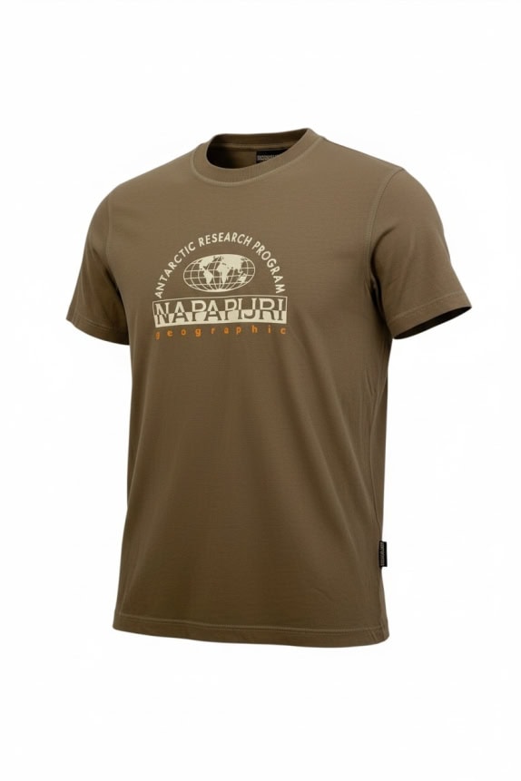 NAPAPIJRI T-SHIRT VINTAGE ΛΟΓΟΤΥΠΟ ΚΑΦΕ ΑΝΔΡΙΚΟ S/M