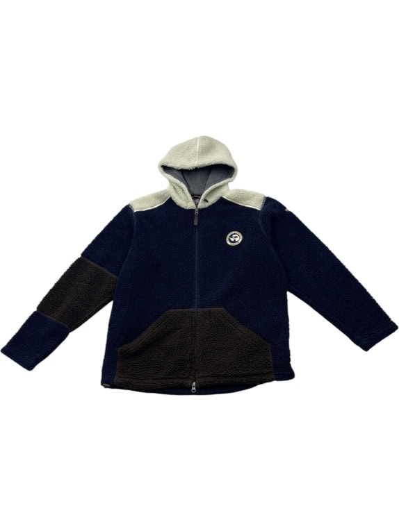 NAPAPIJRI ZAKETA FLEECE VINTAGE ΜΠΛΕ ΚΑΦΕ ΑΣΠΡΟ ΑΝΤΡΙΚΟ L pre-owned