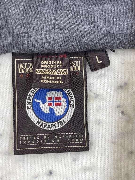 NAPAPIJRI ZAKETA FLEECE VINTAGE ΜΠΛΕ ΚΑΦΕ ΑΣΠΡΟ ΑΝΤΡΙΚΟ L pre-owned
