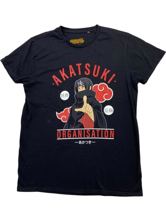 NARUTO T-SHIRT VINTAGE AKATSUKI ITACHI BLACK ΑΝΔΡΙΚΟ L